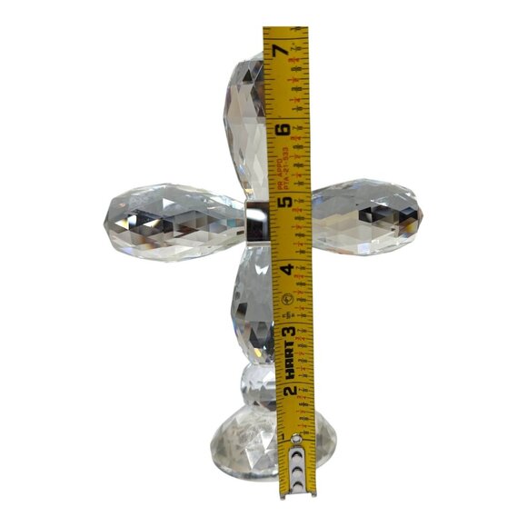 Oleg Cassini Signed Crystal Cross Religious Sculpture Paperweight Faceted 7" - Picture 6 of 8